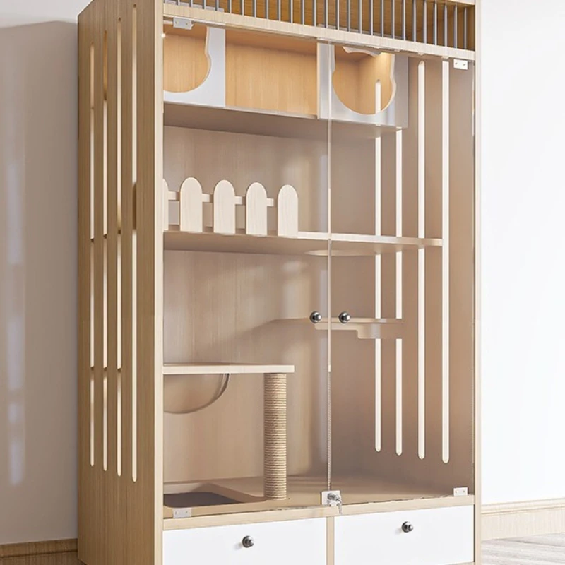 

Cat villa cat cage household indoor cat nest cat house free space cat house solid wood cat house cat cabinet