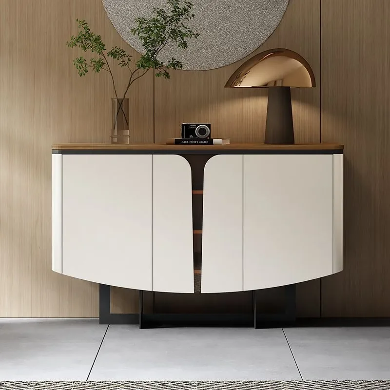 Italian Light Luxury Dining Side Cabinet Multi Layer Wall Mounted Storage with Adjustable Shelves for Living Room and Dining