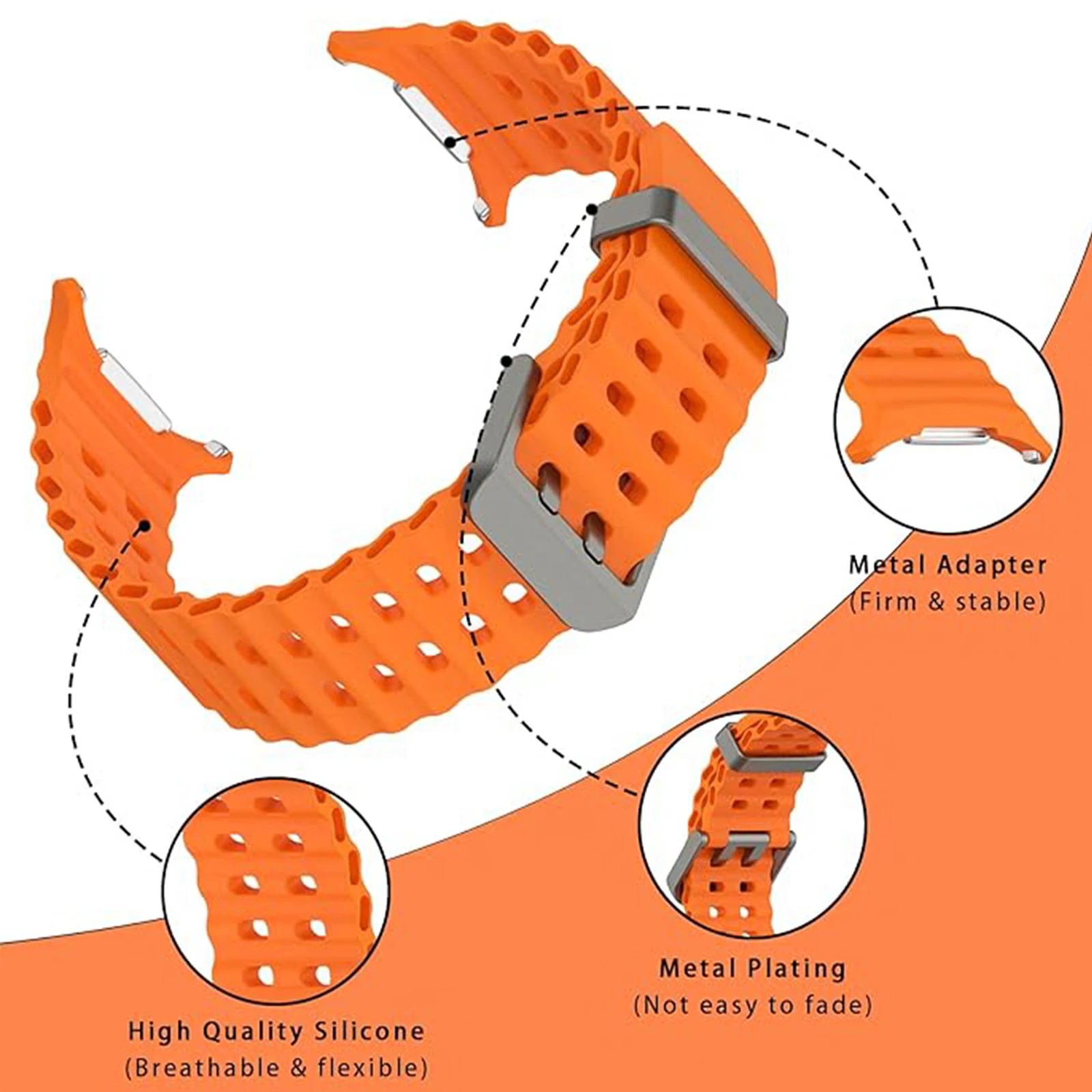 Браслет для Samsung Galaxy Watch 7 Ultra 47 мм, мягкий дышащий водонепроницаемый силиконовый ремешок для Samsung Galaxy Watch 7 Ultra 47 мм