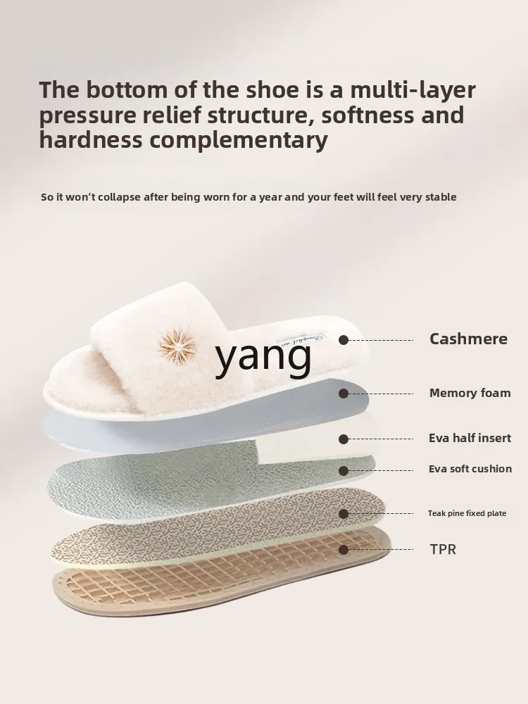 LMM autumn and winter new indoor fashion soft bottom non-slip wool cotton slippers women