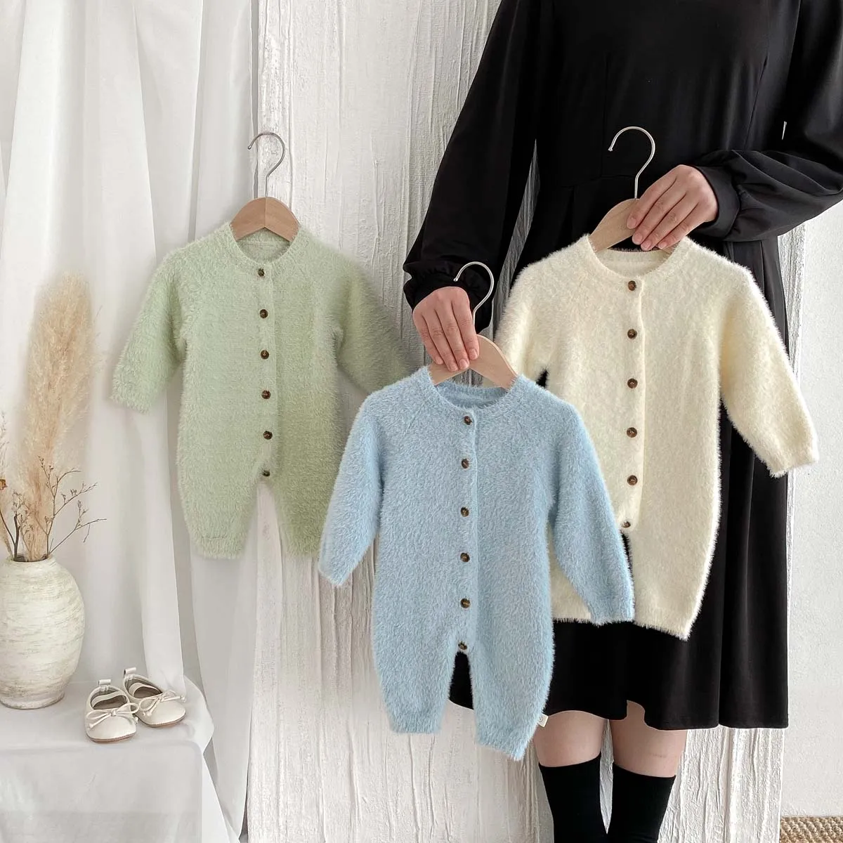 Newborn Baby Autumn and Winter New Super Cute Cute Plush Jumpsuit Boys and Girls Baby Clothes Soft Jumpsuit