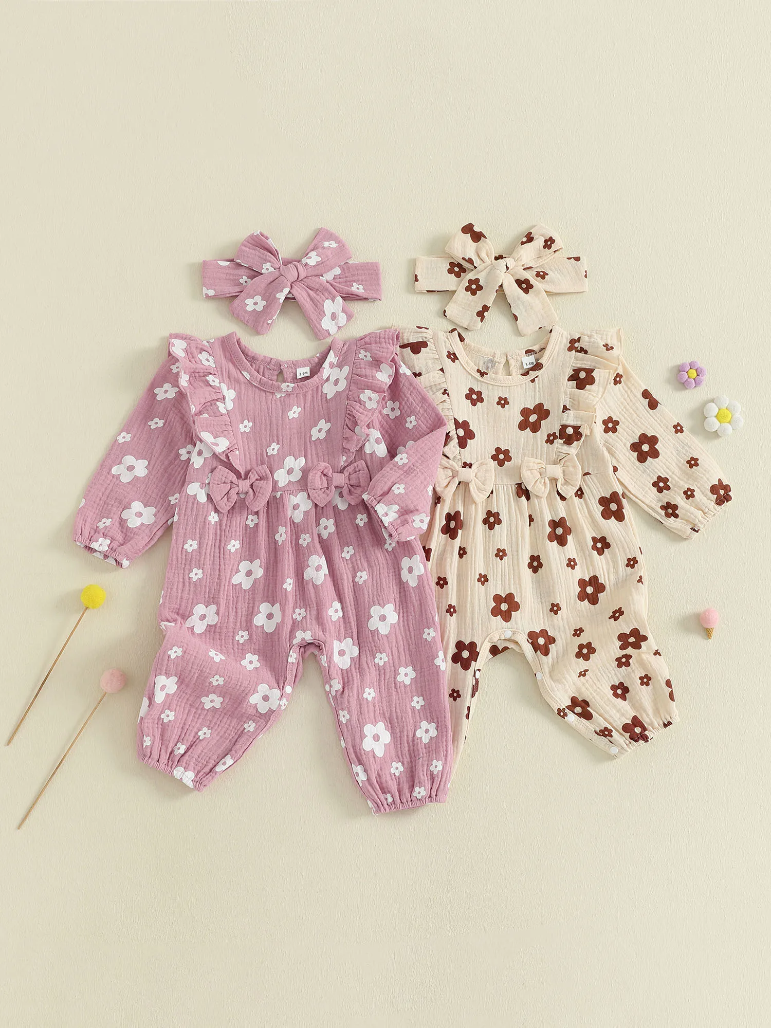 

Зимнее платье для маленьких девочек, вязаный свитер, комбинезон с длинными рукавами и круглым вырезом с цветочным принтом и подходящим комплектом с повязкой на голову