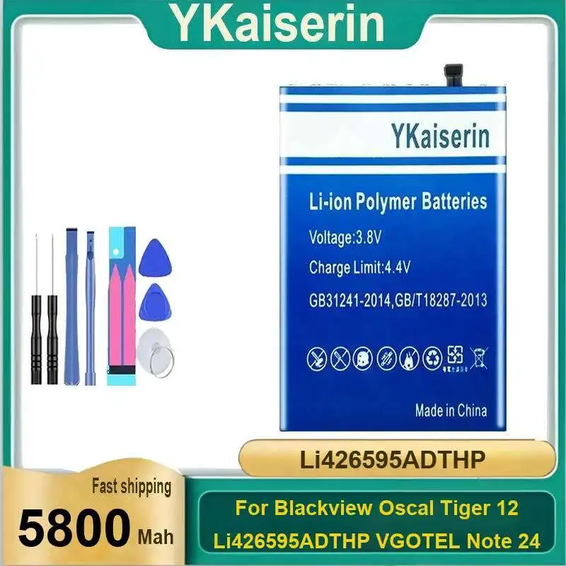 

5800Mah For Blackview Oscal Tiger 12 Li426595adthp Vgotel Note 24 Mobile Phone Battery Environmentally Friendly