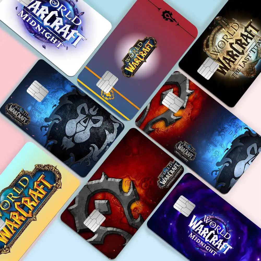 Gamer World Of Warcraft Anime Cartoon Bear Skin Sticker Film Tape Case for Big Credit Debit Card Front Side