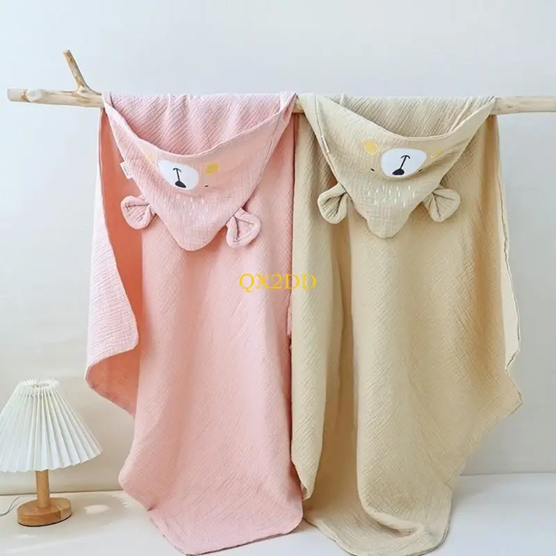 QX2D Baby Wrap Wrap with Safety Edges Multiuse Blanket Towel Newborn Receiving Blanket Absorbent for 0 to 24 Month Infants