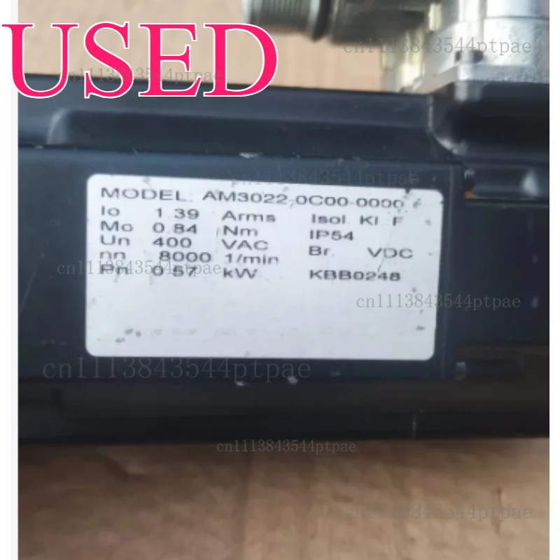 An am3022-0c00-0000, 0.57kw servo motor, rated torque 0.70n・m, rated speed 8000rpm, ac230-400v (actual picture taken)