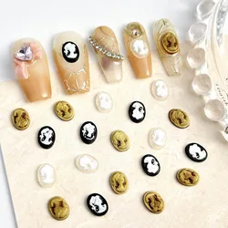 30pcs Retro Baroque Nail Art Charms 3D Emboss Vintage Baroque Angel Beauty Head Nail Decoration Nail Accessories Manicure DIY