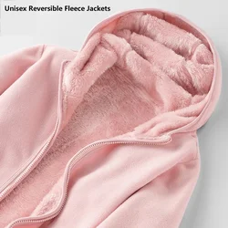 Korean Fashion Harajuku Women Parkas Coats Winter Autumn Unisex Reversible Fleece Jackets Woman Hooded Outwear Vintage clothes