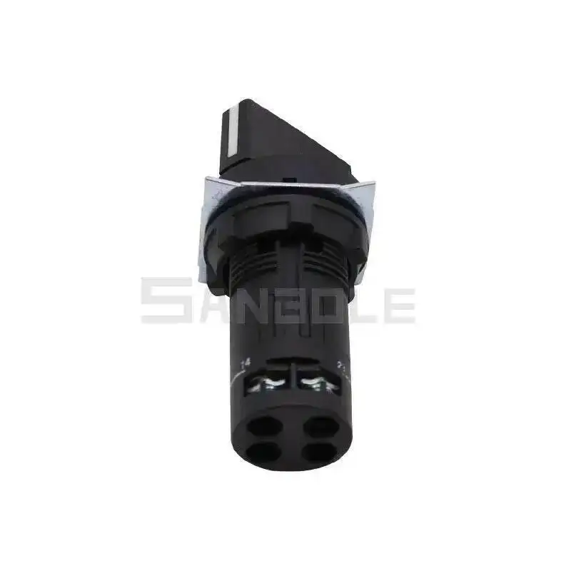 5pcs Knob Rotary Switch Plastic Latching Round XB7-ED33 Handle Control Button Three positions Self-locking 22MM Black