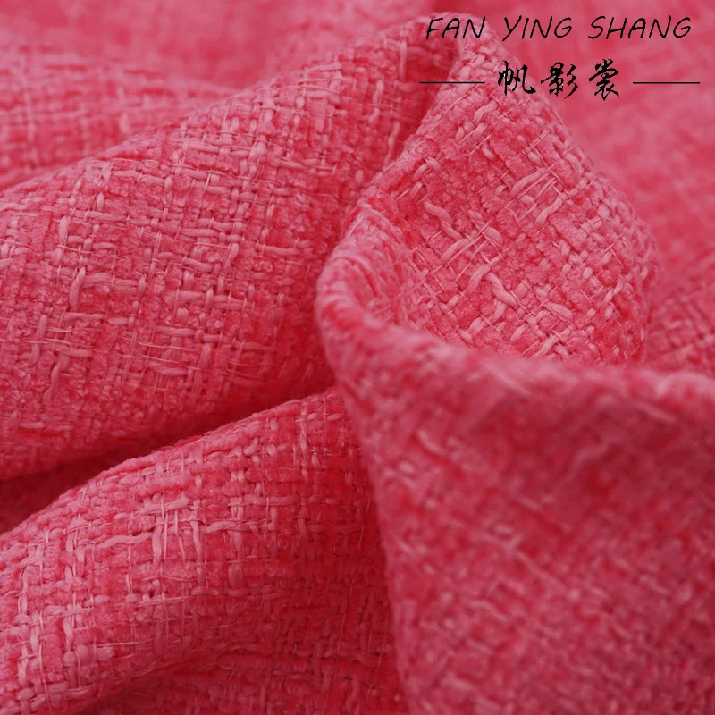 

The Pink Edelweiss Tweed Fabric For Coat Cloth