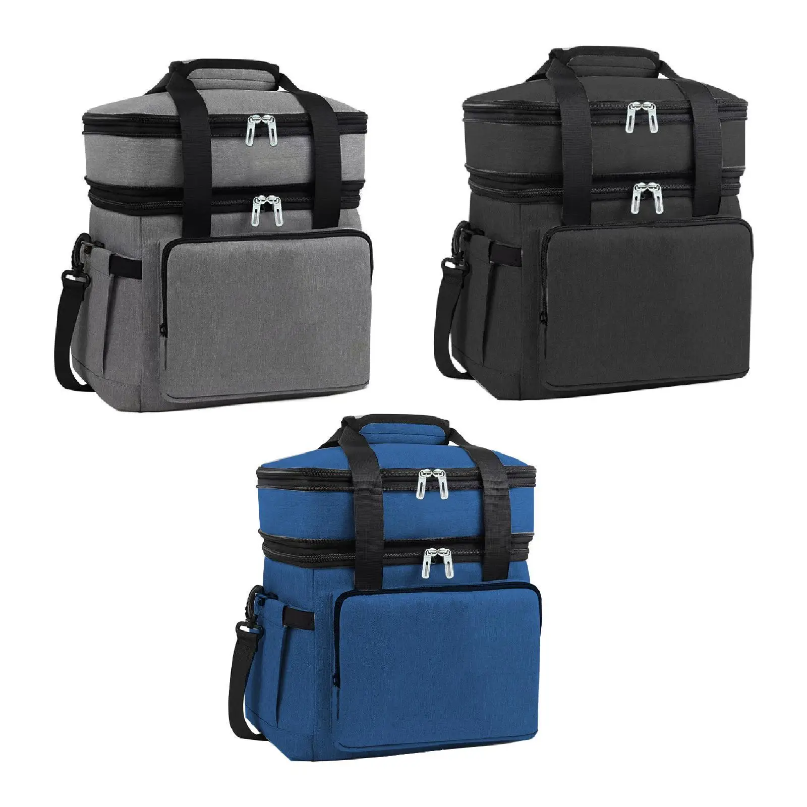 Cooler Bag 18L Large Capacity Thickened Double Tier Thermal Bag Expandable for Park Day Trips Work Lunch Office Camping Travel