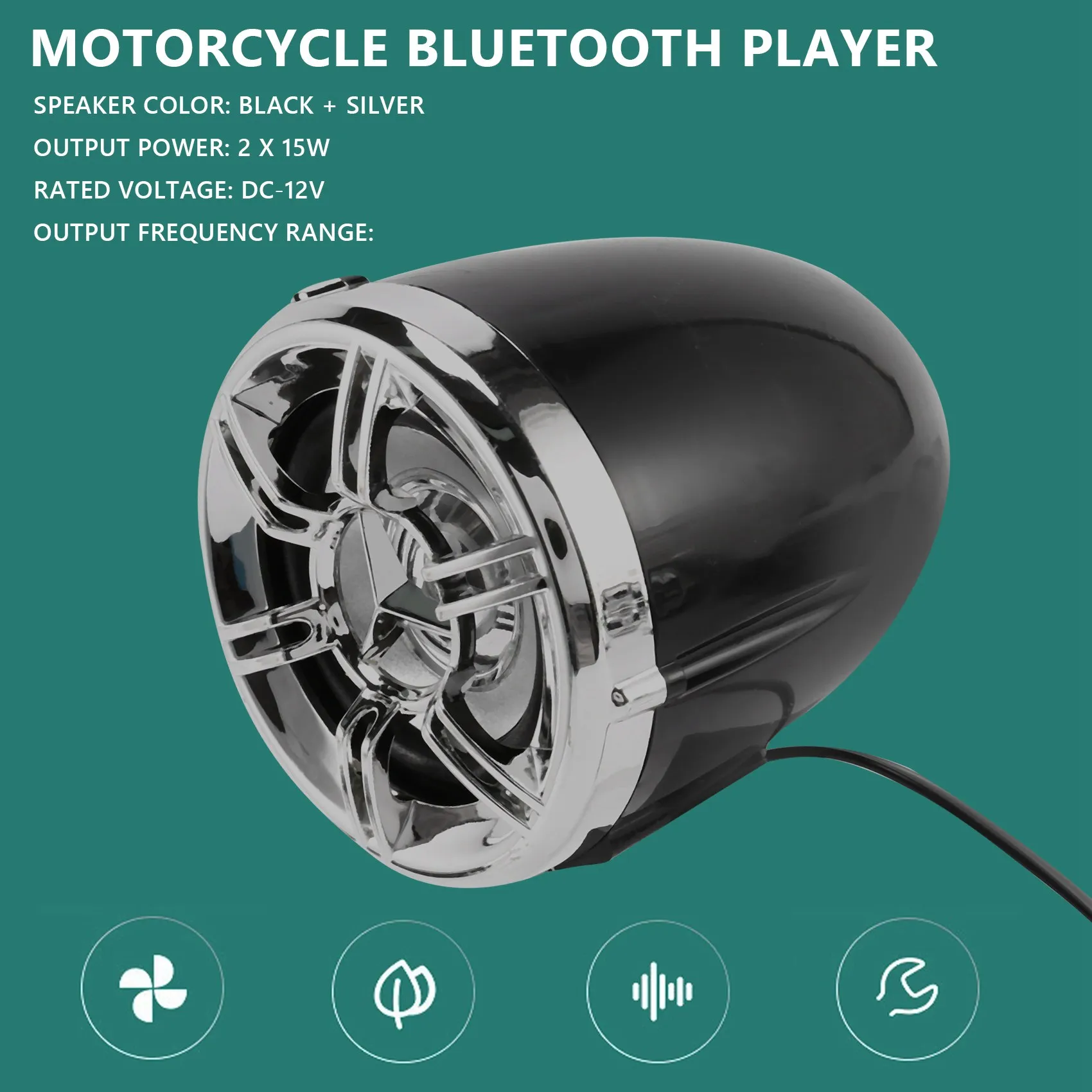 

AU28-Motorcycle Audio Sound System Stereo Speaker Waterproof Motorbike Scooter FM Radio Bluetooth USB TF MP3 Music Player Kit