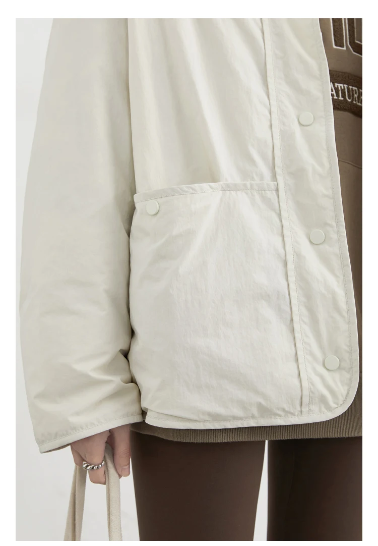 CHIC VEN Women Down Coats Simple Loose Texture Round Neck Down Jacket 90 White Duck Down Jacket Autumn Winter 2025