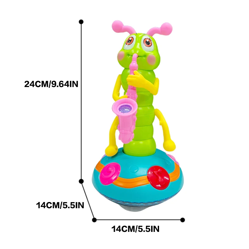 Urocza zabawka elektryczna - ślimak tańczący na saksofonie, z kolorowym dźwiękiem i światłem, idealny prezent dla dziecka, zapewniający rozrywkę.