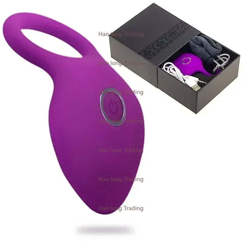 Anillo vibratorio para pene, estimulador de clítoris, Juguetes sexuales para hombre para pareja, retardo Vibro, lamer el orgasmo vaginal, bloqueo, vibrador de manga fina