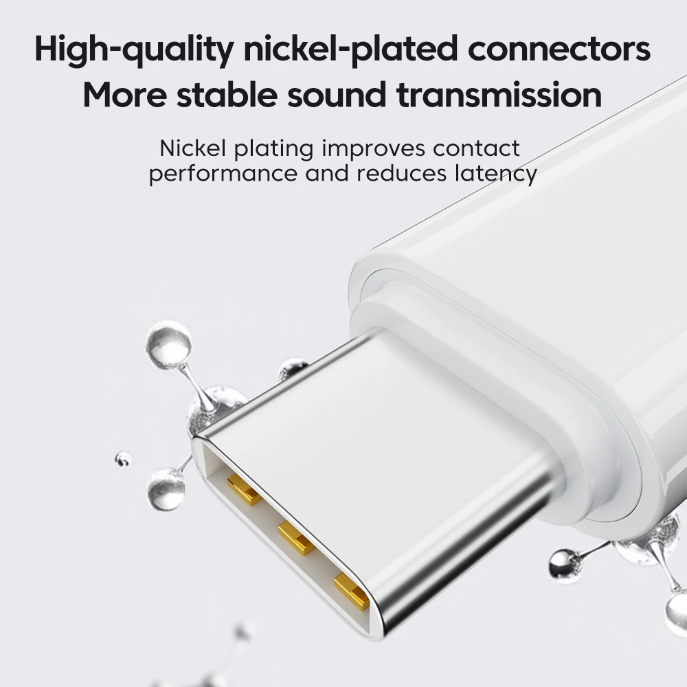 Elough Type-c إلى Lightning محول الصوت لسماعة الرأس آيفون 15 16 برو ماكس سامسونج USB-C محول سماعة أذن لأجهزة الكمبيوتر المحمولة آي باد