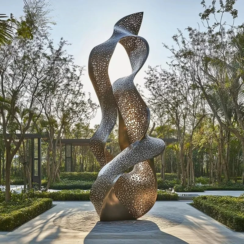Stainless Steel Garden Sculpture Hotel Lobby Art Statue Water Feature Decoration