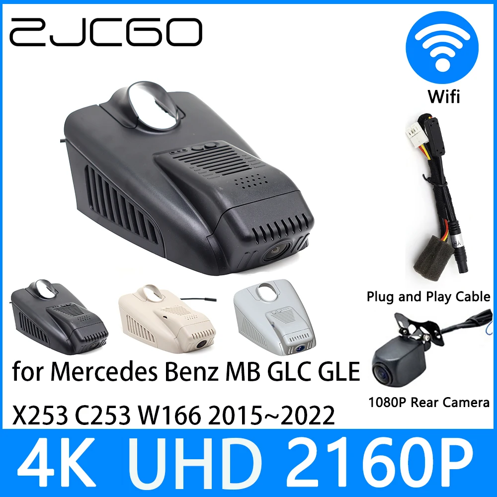 

ZJCGO Dash Cam 4K UHD 2160P Car Video Recorder DVR Night Vision for Mercedes Benz MB GLC GLE X253 C253 W166 2015~2022