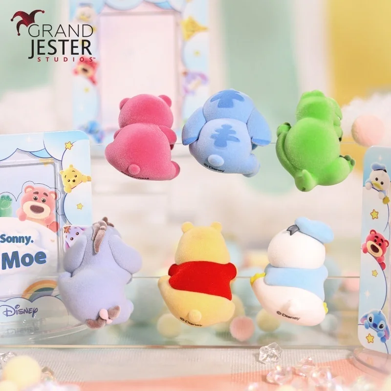 Figuras de caja ciega de fiesta bonita de oso fresa de Disney Stitch con múltiples personajes adorables regalos sorpresa de cumpleaños creativos