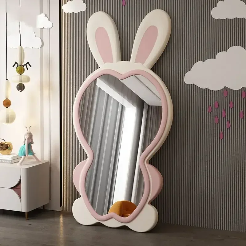 Rabbit Cute Mirror Korean Kawaii Full Body Aesthetic Floor Luxury Mirror Bedroom Big Standing Hogar Decoracion Room Decor