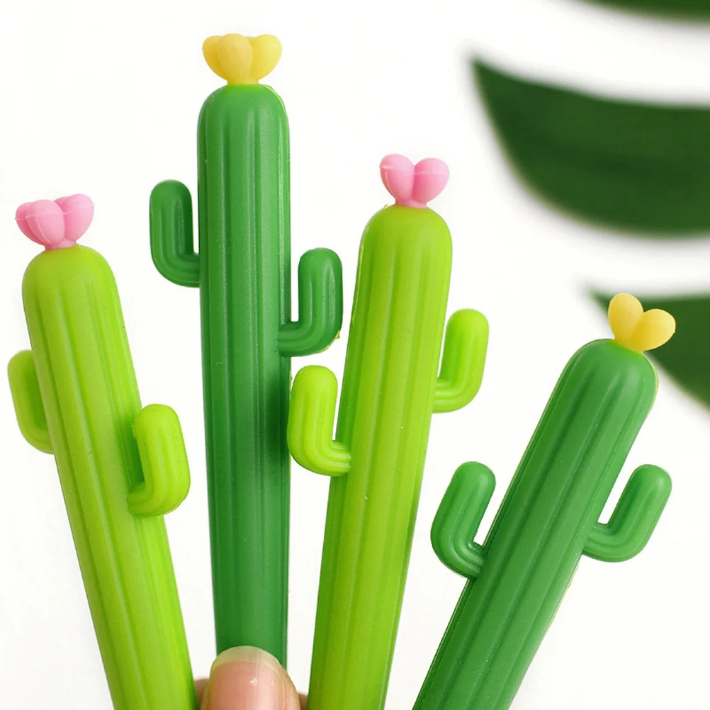 Gel Pen Cactus Style Flower Print Premium Plastic Smooth Writing Instrument Creative Gift for Pupils and Students