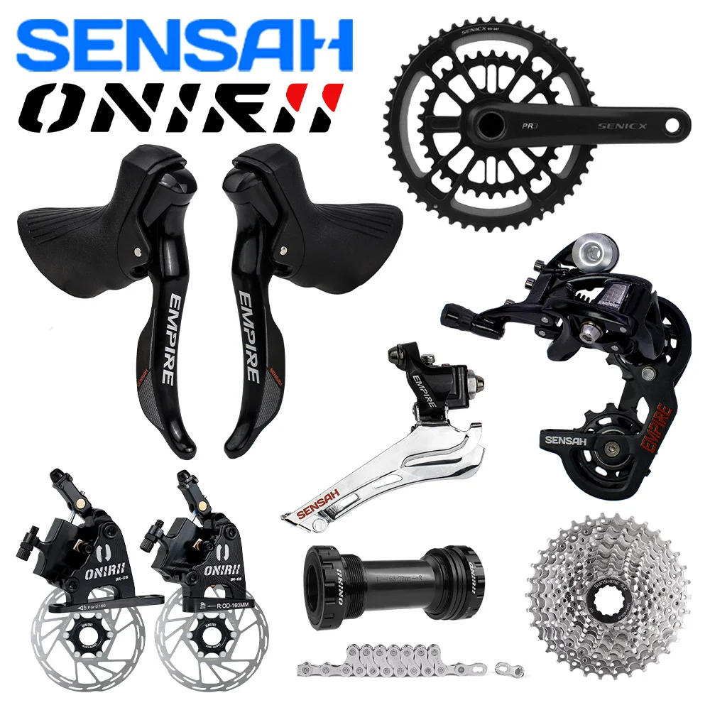 

SENSAH EMPIRE 2x11Speed Road Bike Groupset with Hydraulic Disc Brakes Crankset 11v Shifter Cassette Chain for 5800 105 R7000 NEW