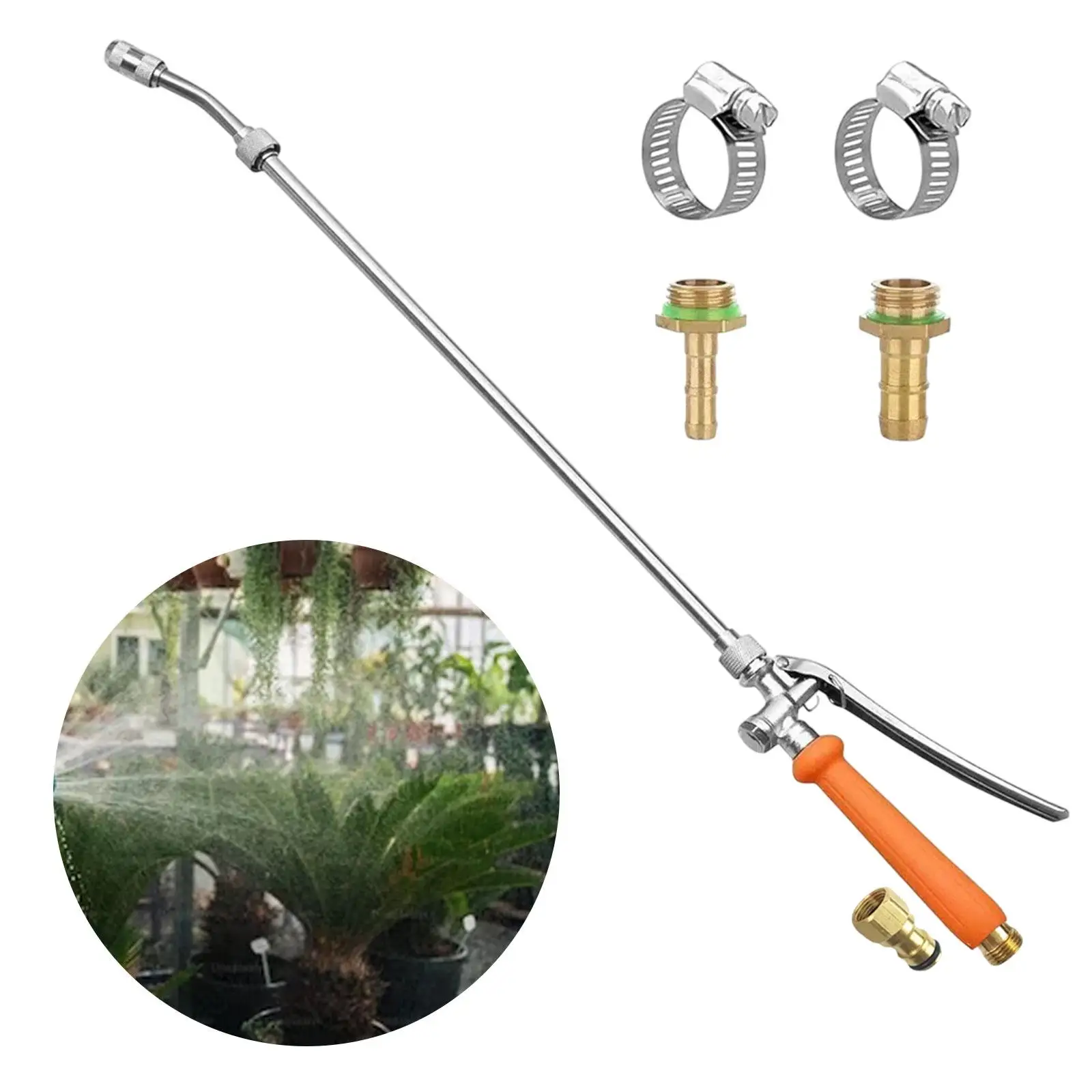 

Watering Wand Adjustable Metal Brass Sprayer for Garden Hose Faucet Extension Lawn Irrigation and Car Cleaning
