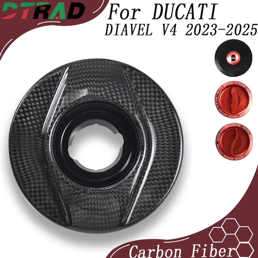 

DIAVEL V4 2023-2025 Motorcycle Quick Fuel Filler Cap For DUCATI XDIAVEL/S DESERT X Carbon Fiber Keyless Gas oline Tank Cap