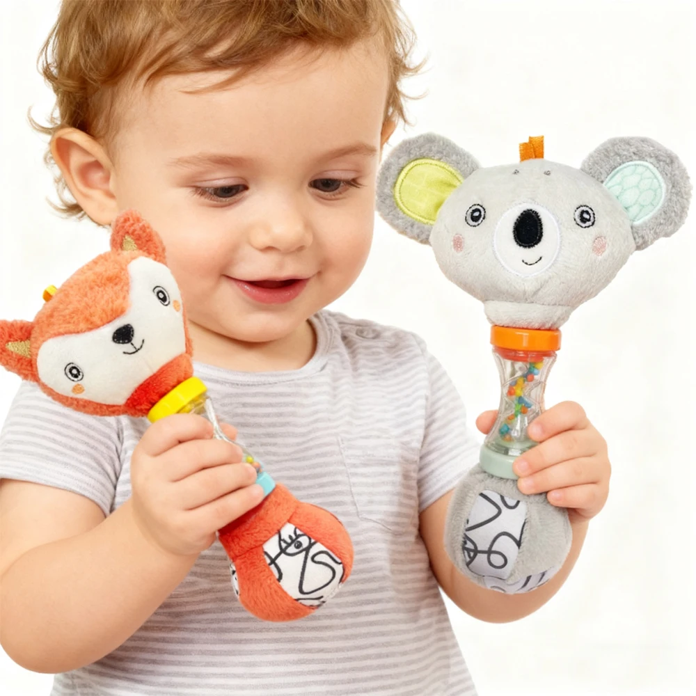 

Игрушка-погремушка Fox & Koala для детей, улучшает хватательные и моторные навыки, идеально подходит для игр на животе, подарок на день рождения и праздники для малышей