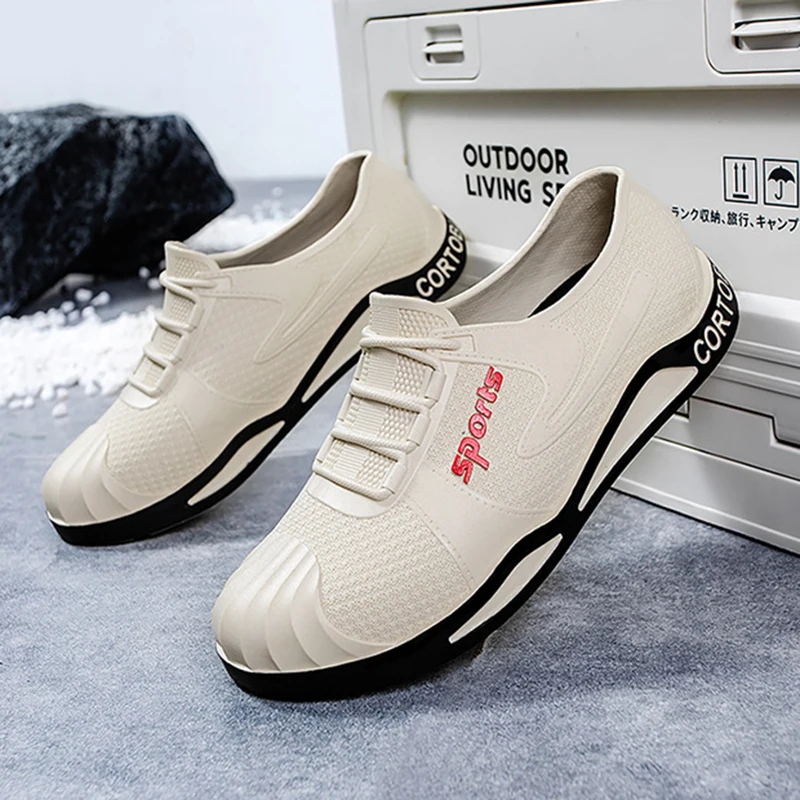

Men's Low-cut Foam Water Shoes Flat-soled Light Adult Waterproof Shoes Shallow Rubber Shoes Short-tube Non-slip Work Overshoes