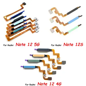 Bilashmart Home Button Flex Cable Xiaomi Redmi Note 12 4G 5G Note 12s Fingerprint with Power Button Touch Sensor Flex Ribbon