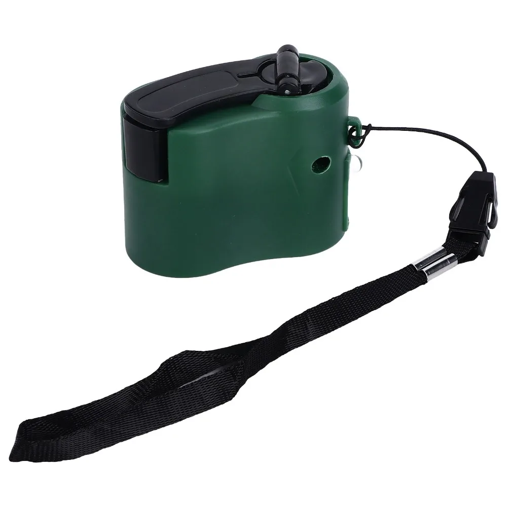Compact Handheld Hand Crank Generator Manual Generation Carrying Strap Emergency Charger Portable Green USB Outdoor Charger