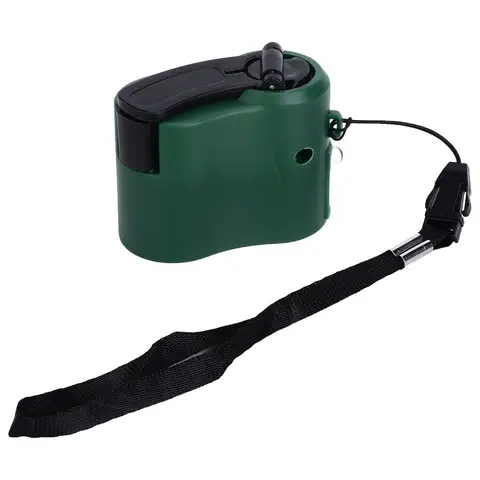 Compact Handheld Hand Crank Generator Manual Generation Carrying Strap Emergency Charger Portable Green USB Outdoor Charger