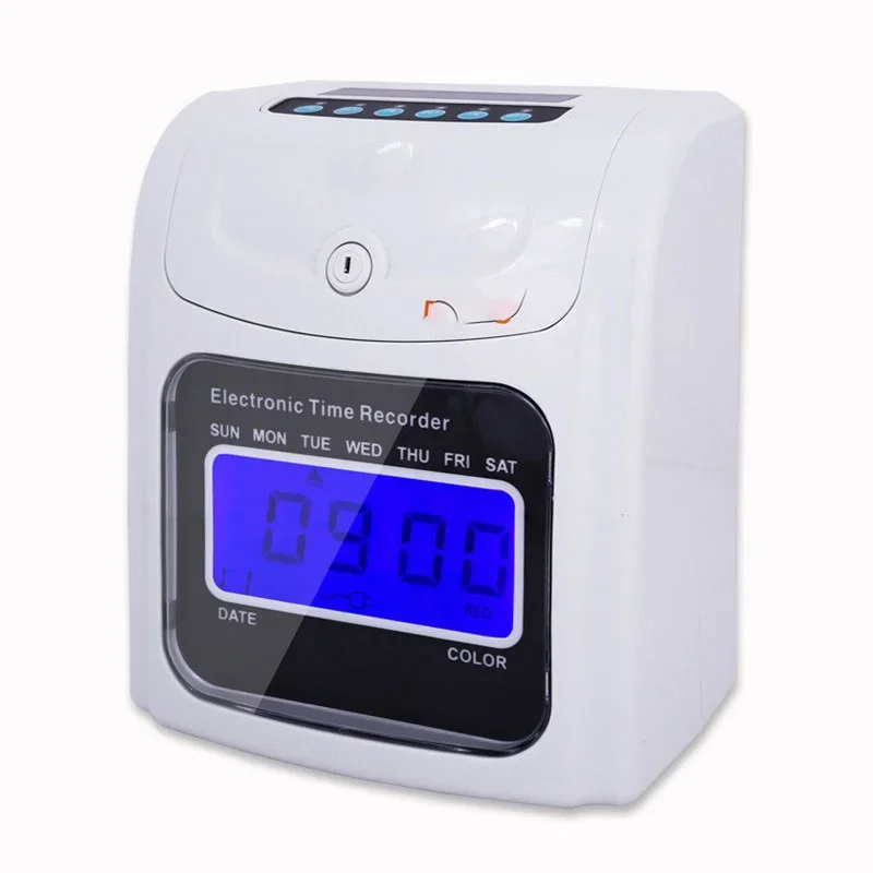 Electronic Time Clocks English Electronic Attendance Machine Employee Labor Card Battery Power Outage Available English