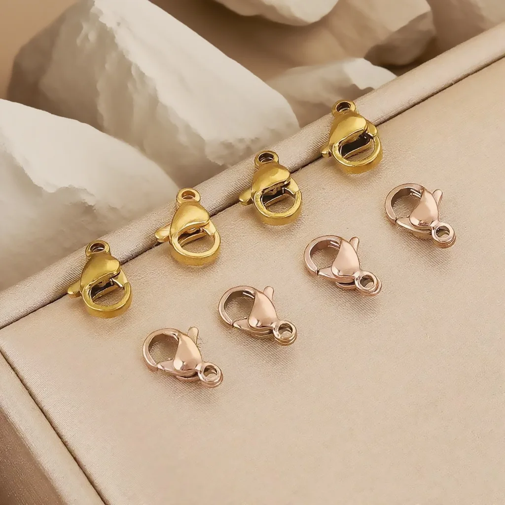 18k gold color-retaining vacuum plated stainless steel lobster buckle DIY necklace accessory connection buckle B007
