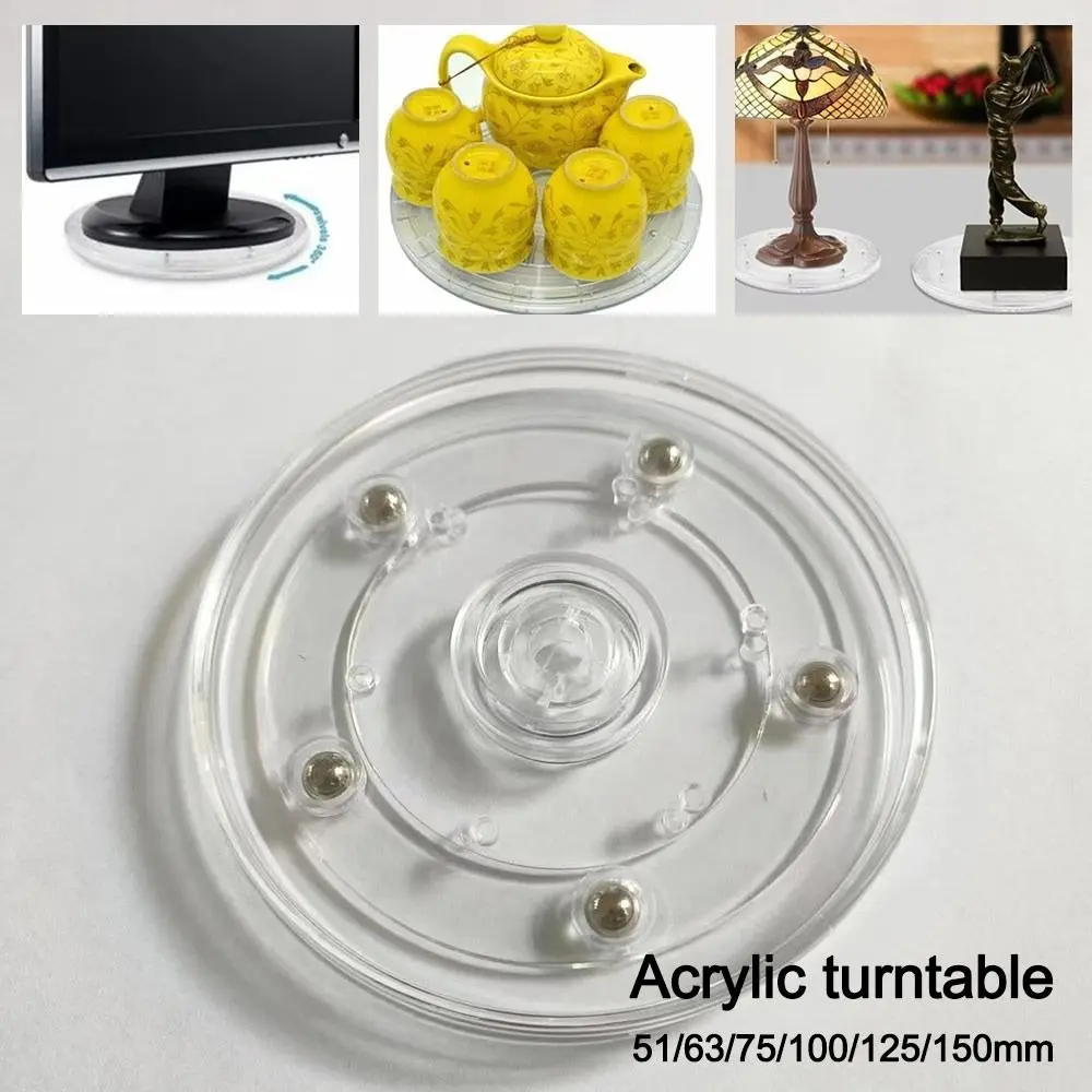 New 360 Rotating Acrylic Turntable Transparent Round Base Display Stand Multifunctional Turn Table Lazy Susan Jewelry Decor