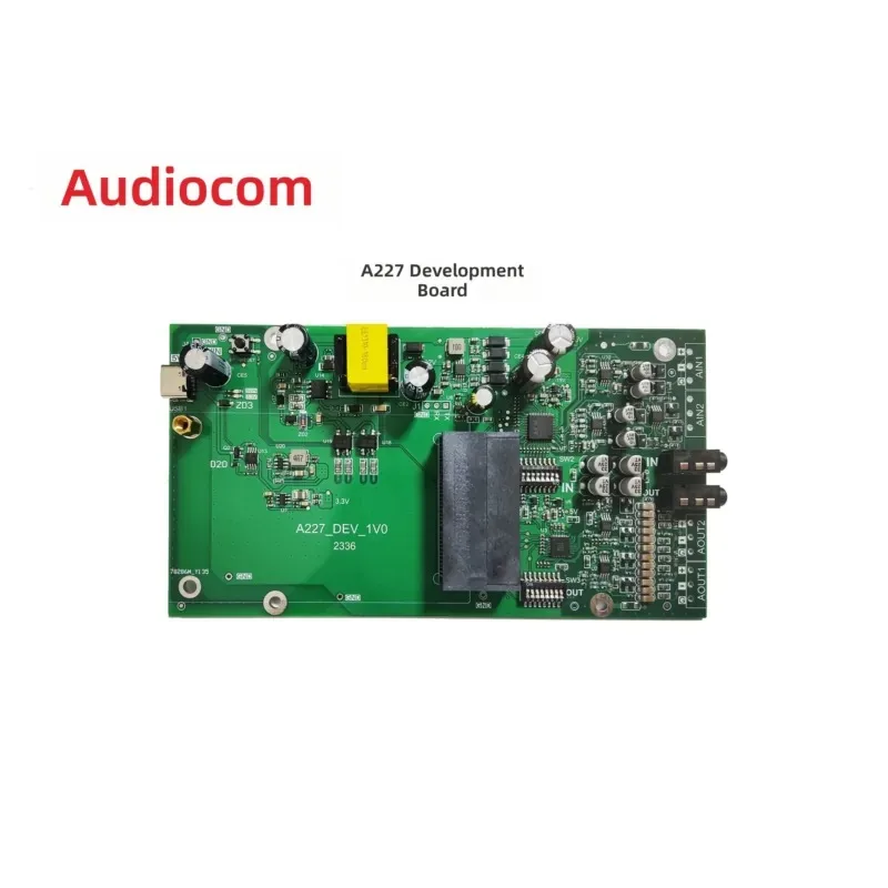 Audiocom Evaluation Board for A227 Supports PoE and USB Power Supply