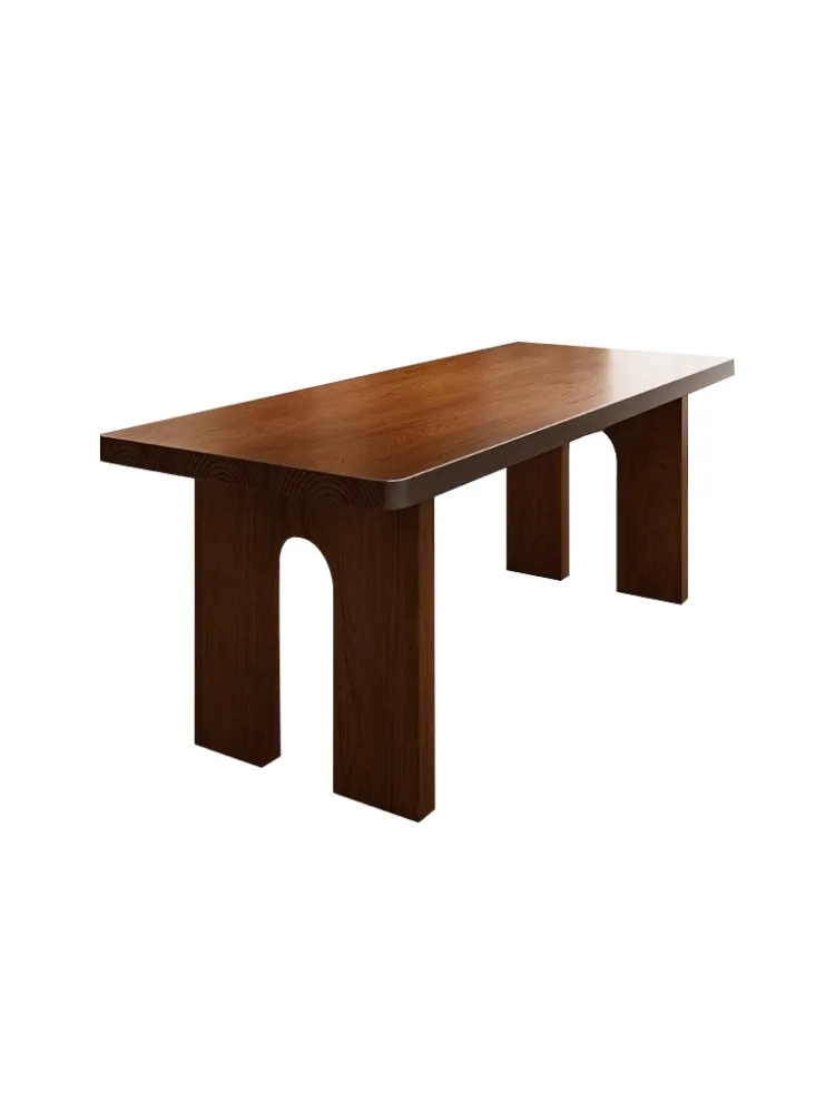 Nordic all solid wood dining table long table and chair combination small apartment restaurant large board table