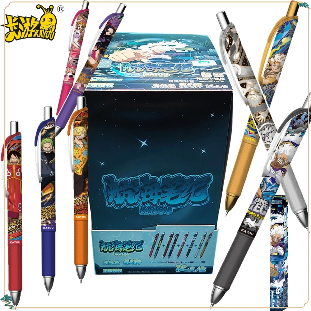 

New Original Kayou One Piece Stationery Blind Box Cartoon Smooth Quick-drying Press Gel Pen Office Signature Supplies Fans Gifts