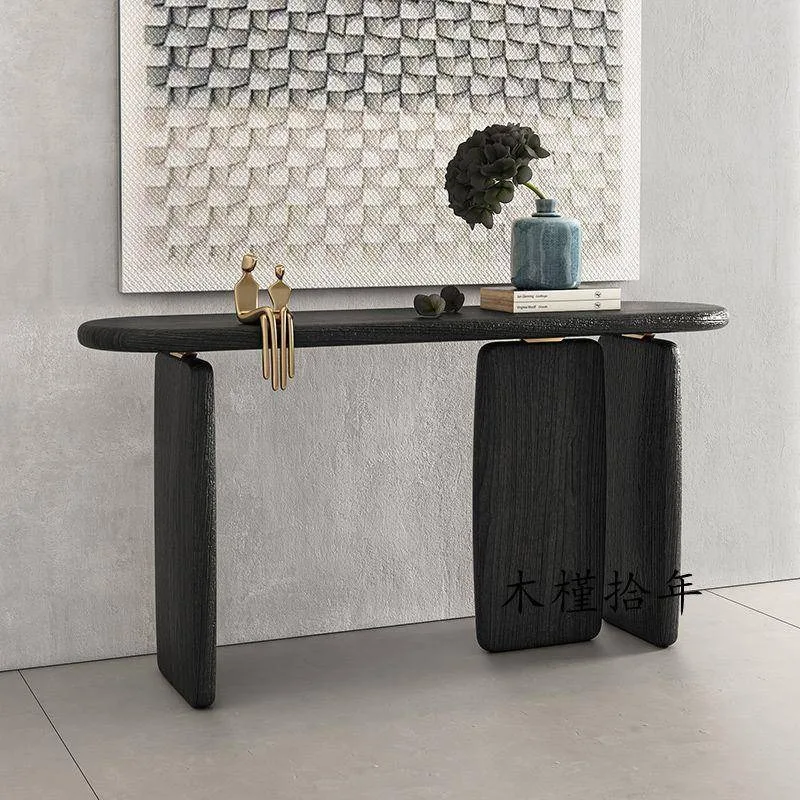 Quiet wind solid wood end entrance table modern generation simple living room partition into the home Jingyi Taiwan light luxury