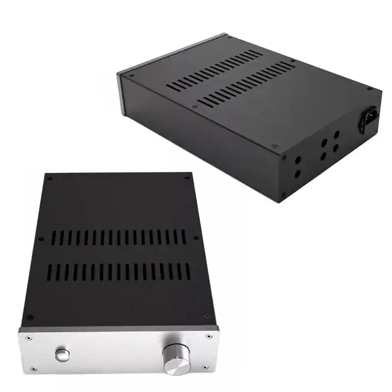 215*70*308mm Aluminum Power Amplifier Chassis DIY With RCA Terminal Blocks Knob