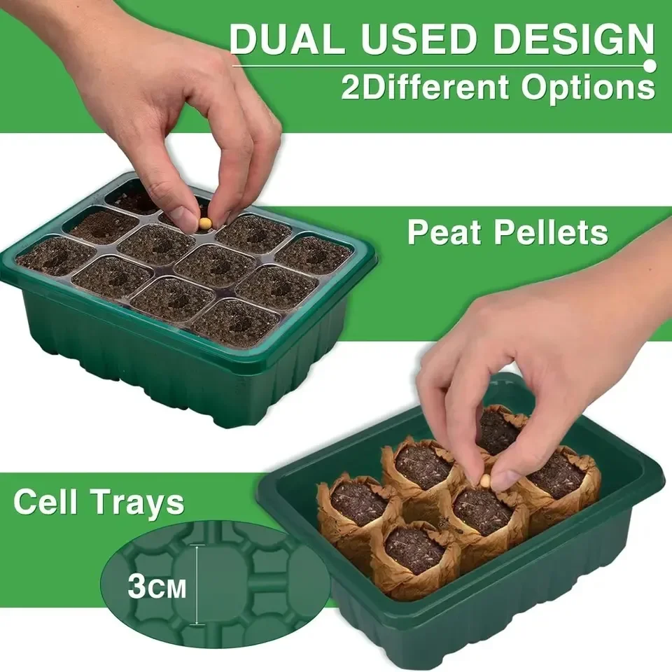 Zaad Starter Tray Met Full Spectrum Led Grow Light Kas Groentetrays Kwekerij Zaailing Kieming Voor Indoor Planten