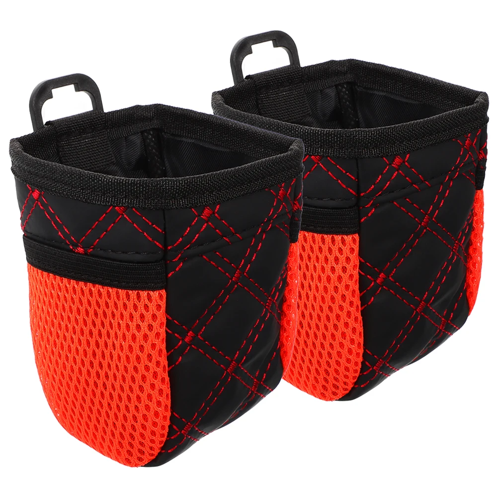 

2Pcs Car Storage Bag Phone Organizer Vent Holder Durable Wear Resistant Easy Clean Key Coin Lipstick Pen Pouch