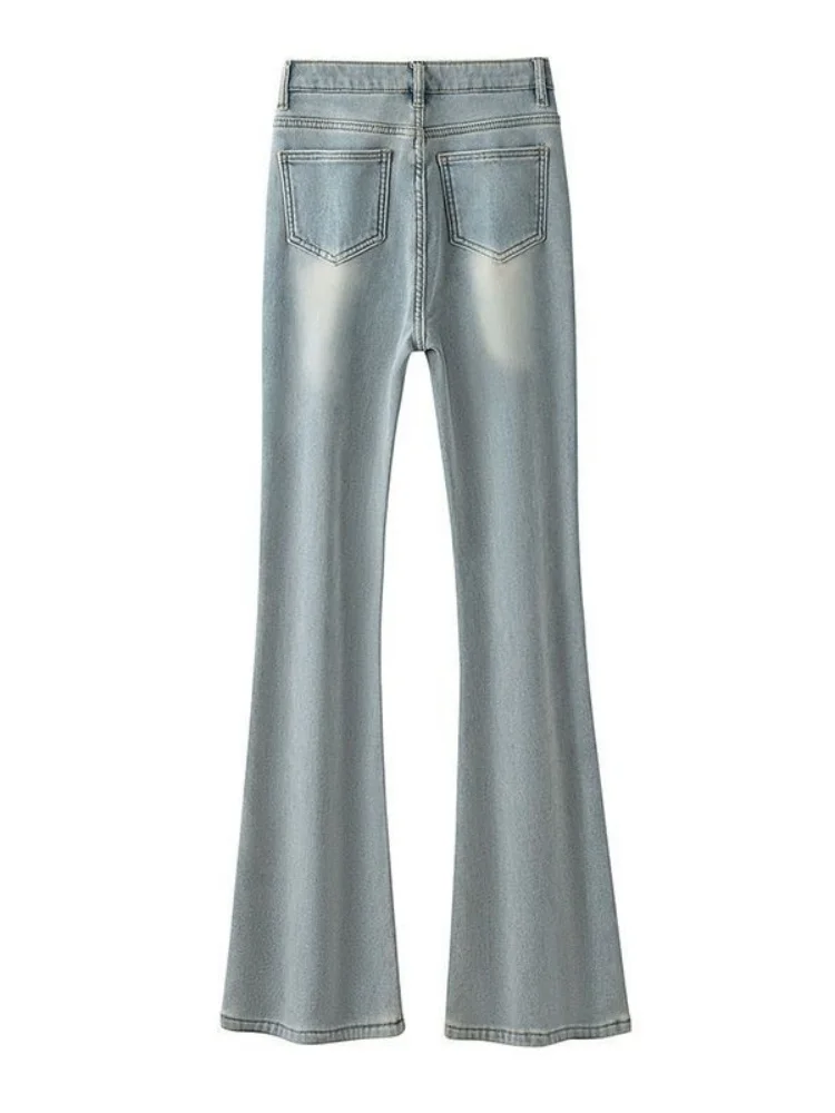 جينز نسائي شتوي مبطن من Thiened Fce مقاس كبير غطاء خصر عالي الورك مقاس صغير سروال مرن متوهج #5