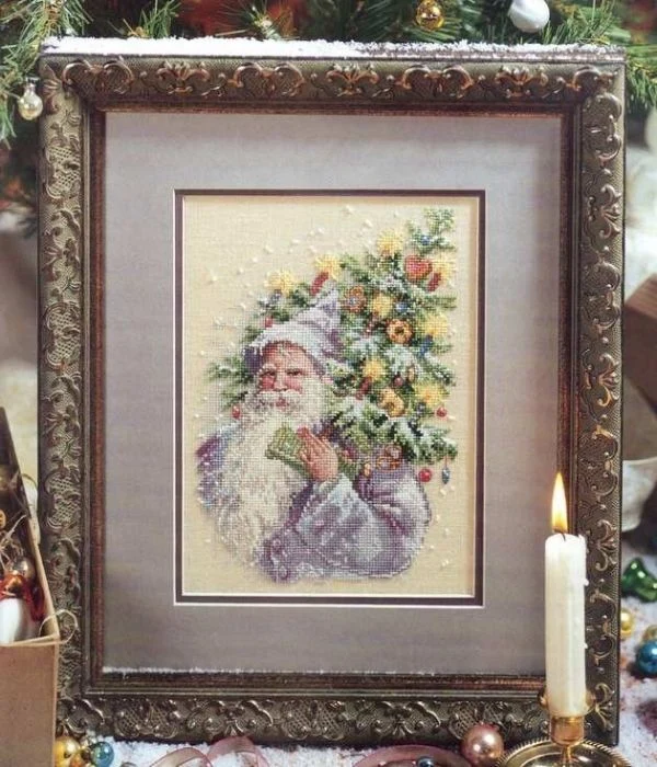 carrying the Christmas tree 27-34 Cross Stitch Ecological Cotton Thread  Embroidery Home Decoration Hanging Painting Gift