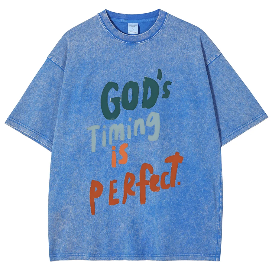 T-shirt da donna con stampa di lettere in tinta unita t-shirt oversize in Denim lavato manica corta allentata semplice e Casual per pendolari t-shirt di alta qualità