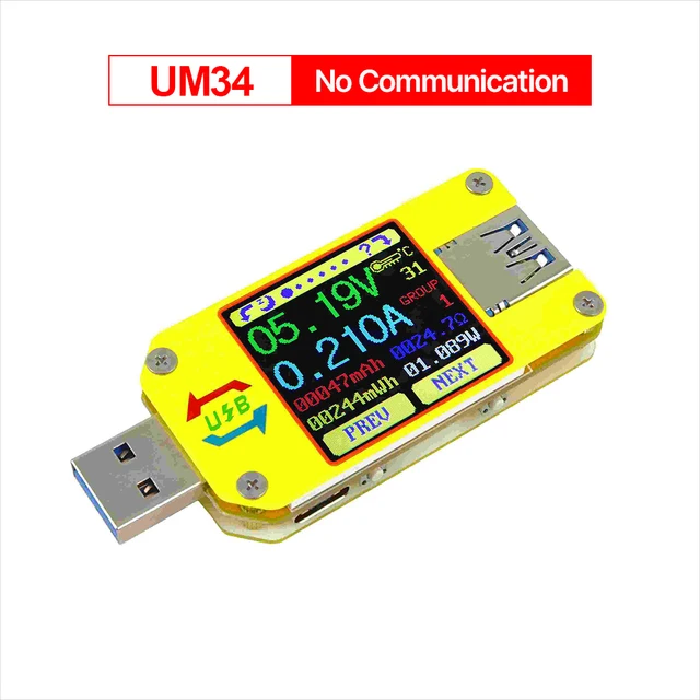 UM34/UM34C UM24/UM24C UM25/UM25C DC Voltmeter Ammeter Voltage Current Tester Voltage battery Charge Measure APP USB 3.0 Tester