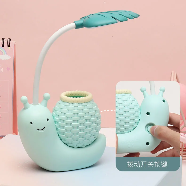 Cartoon LED Snail Desk Lamp Children Bedroom Night Light Reading Study Birthday Christmas Gift Home Desktop Decor Eye Protection