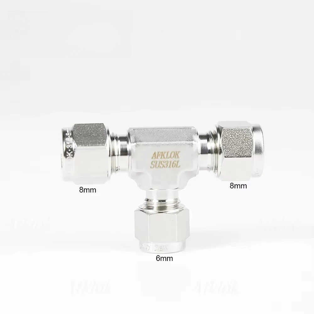 

High Quality Polished Stainless Steel 316 Union Tee Compression Fitting for High Gas/Water Systems NPT Thread Corrosion
