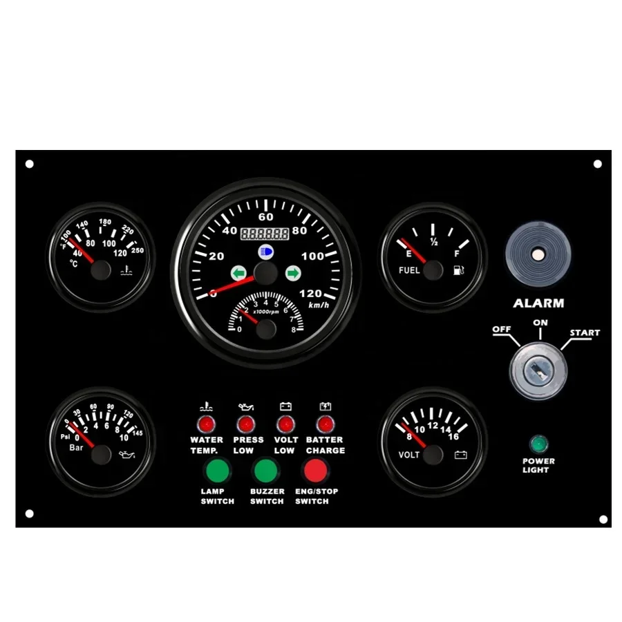 Boat Instrument Panel  300*190 mm ECP Boating Instruments Panel diesel gauge panel